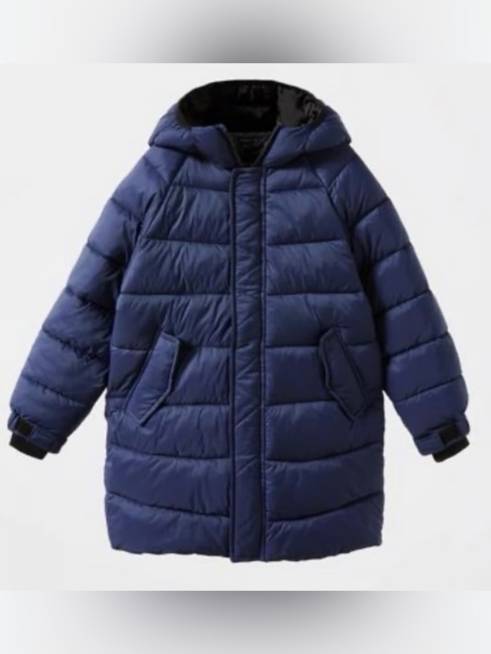 Zara Kids Navy Puffer Jacket with Hood Size 6 Unisex